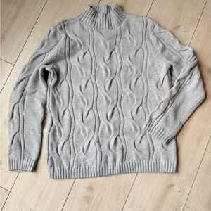 Hope & Henry Gray Cable Knit Sweater